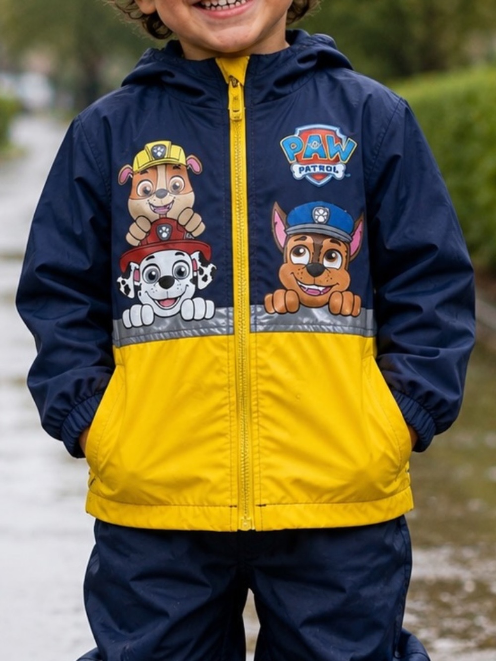 Nickelodeon Paw Patrol Rain Jacket Lightly Lined Blue Toddler Size 4T Graphic